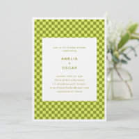 Schachbrettmuster Limette Olive Retro Paare Baby S