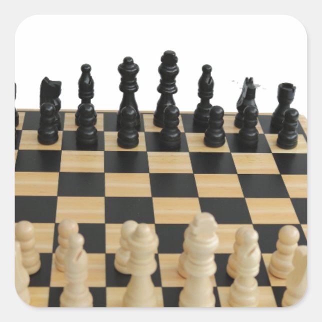 Schachbrettmuster Quadratischer Aufkleber (Vorderseite)