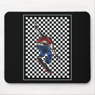 Schachbrettmuster Schachbrett Skater Teenager Skat Mousepad