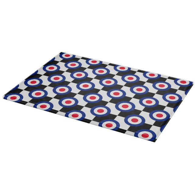 Schachbrettmuster Schwarz Rennziel Mod Schneidebrett (Ecke)