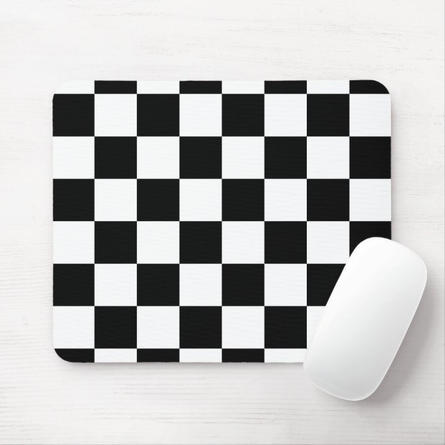 Schachbrettmuster Schwarz und Weiß Mousepad (Mit Mouse)