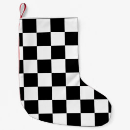 Schachbrettmuster Schwarz-Weiß Kleiner Weihnachtsstrumpf
