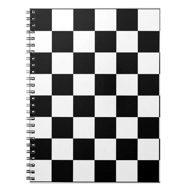 Schachbrettmuster Schwarz-Weiß Notizblock (Vorderseite)
