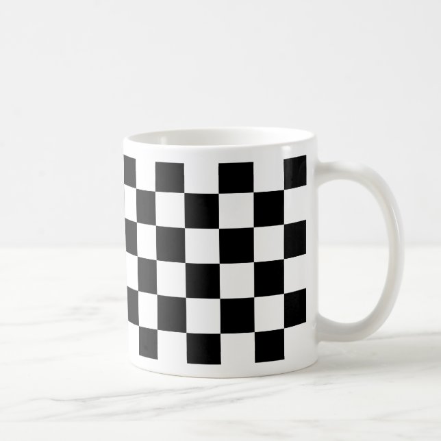 Schachbrettmuster Schwarzweiss Tasse (Rechts)