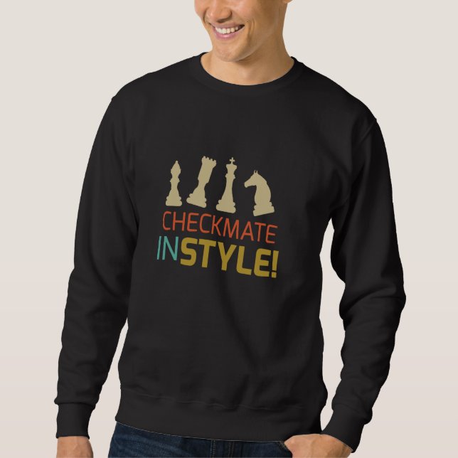 Schachbrettprüfung im Stil Sweatshirt (Vorderseite)