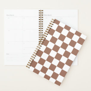 Schachbrettquadrate Mocha Braun Weiß geometrisch R Planer