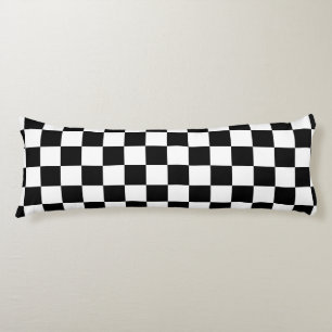Schachbrettquadrate schwarz-weiß geometrisch retro seitenschläferkissen