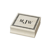 Schachbrettrahmen Monogramm Stempel aus Gummi