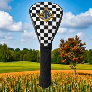 Schachbretts Freimaurer Platz und Kompass Golf Headcover