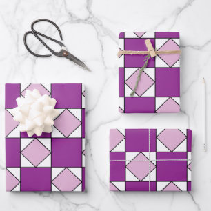 Schachbretts Lila Square Diamond Schachbretts Geschenkpapier Set