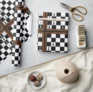 Schachbrettspiel läuft geschenkpapier