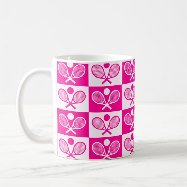 Schachbrettspiele Nahtloses Muster Kaffeetasse (Links)