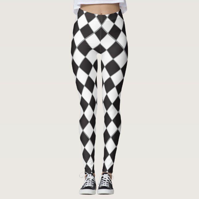 Schachbrettstil Leggings (Vorderseite)