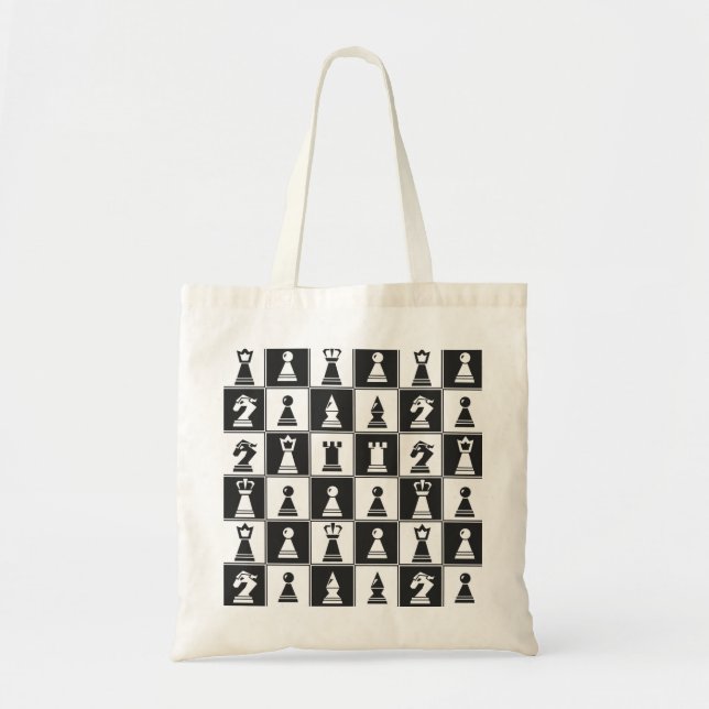 Schachdesign Tote Bag Tragetasche (Vorne)