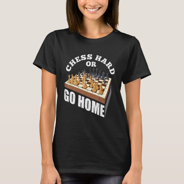 Schachfest oder Go Zuhause Checkmate Gambit King Q T-Shirt (Vorderseite)