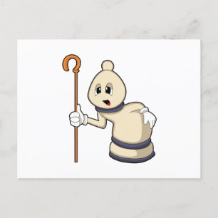 Schachfigur Läufer beim Schachspiel Postkarte