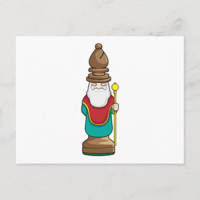 Schachfigur Läufer Schach Postkarte (Vorderseite)