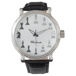 Schachfiguren beobachten armbanduhr
