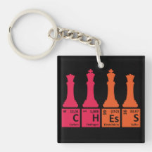 Schachfiguren Chemie Elemente Acryl-Schlüsselanhän