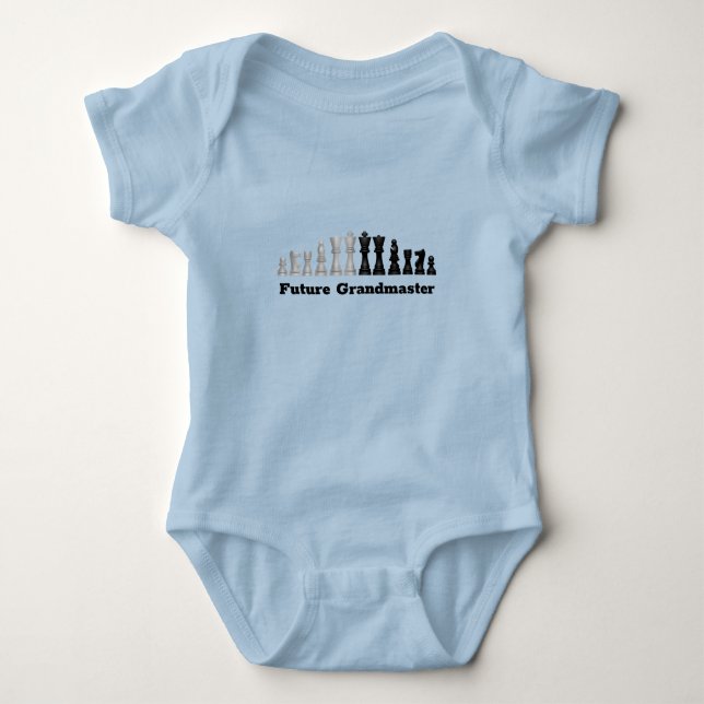 Schachfiguren Design Baby Bodysuit Strampler (Vorderseite)