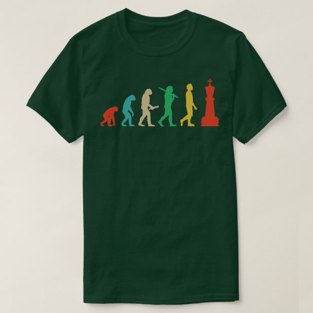 Schachfiguren Evolution Schachspieler Schach Schac T-Shirt (Design vorne)