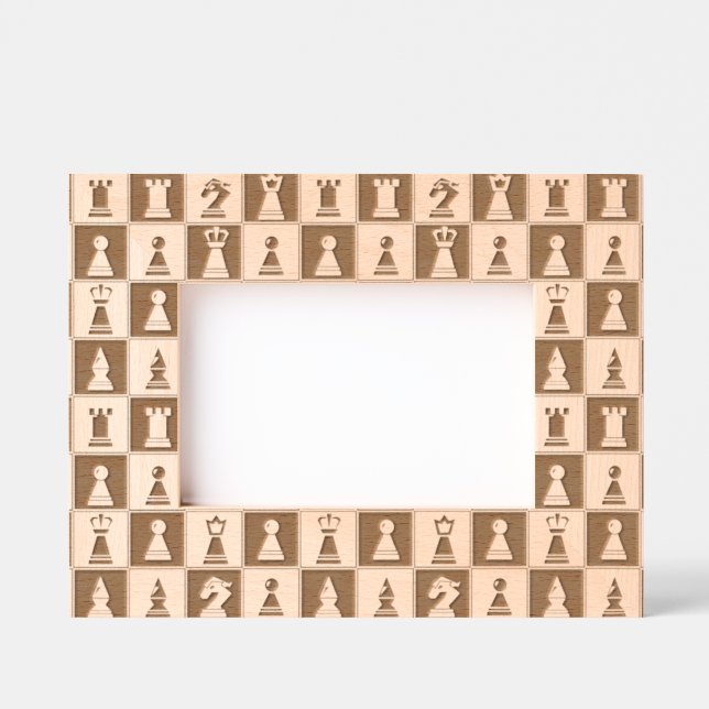 Schachfiguren in Bildrahmen Geätzte Rahmen (Vorderseite)
