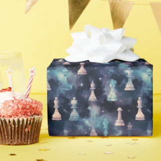 Schachfiguren Moderner Galaxiennebel Kosmischer Ra Geschenkpapier