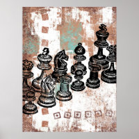 Schachfiguren Plakat Wand Kunst