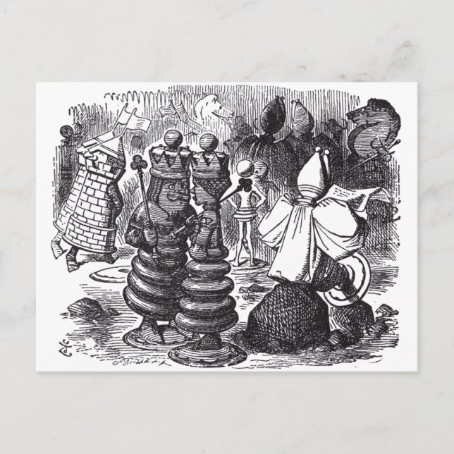 Schachfiguren Postkarte (Vorderseite)