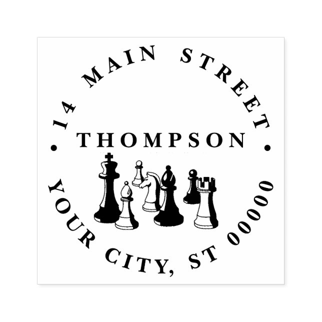 Schachfiguren Vintag Art #2 Gummistempel (Prägung)