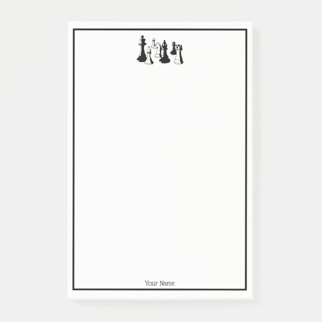 Schachfiguren Vintag Art #2 Post-it Klebezettel (Vorderseite)