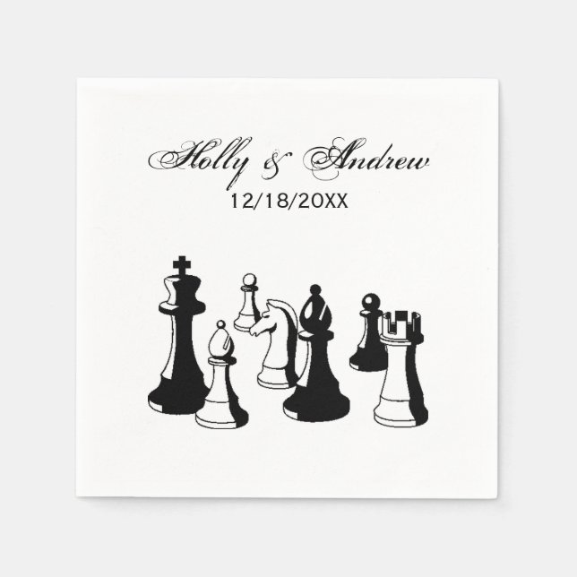 Schachfiguren Vintag Art #2 Serviette (Vorderseite)