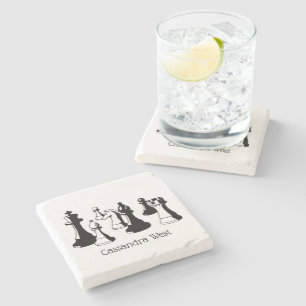 Schachfiguren Vintag Art #2 Steinuntersetzer