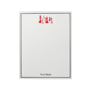 Schachfiguren Vintage Art #2 Rot Notizblock