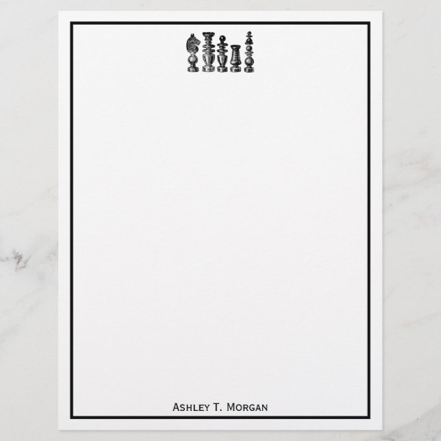 Schachfiguren Vintage Kunst (Vorderseite)