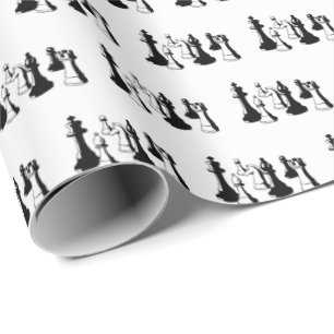 Schachfiguren Vintage-Kunst #2 Geschenkpapier