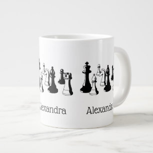 Schachfiguren Vintage-Kunst #2 Jumbo-Tasse