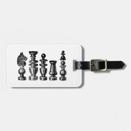Schachfiguren Vintage Kunst Gepäckanhänger