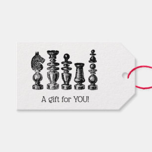 Schachfiguren Vintage Kunst Geschenkanhänger