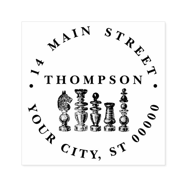 Schachfiguren Vintage Kunst Gummistempel (Prägung)