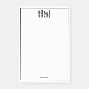 Schachfiguren Vintage Kunst Post-it Klebezettel