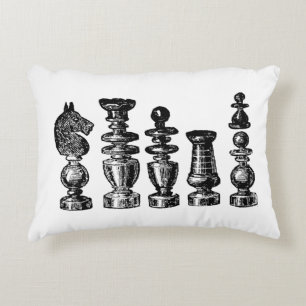 Schachfiguren Vintage Kunst Zierkissen
