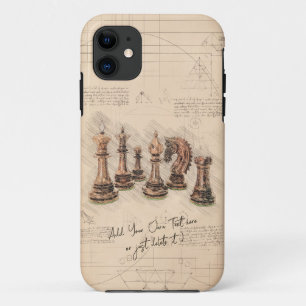 Schachfiguren Vintage Skizze Kunst, Spielergeschen Case-Mate iPhone Hülle