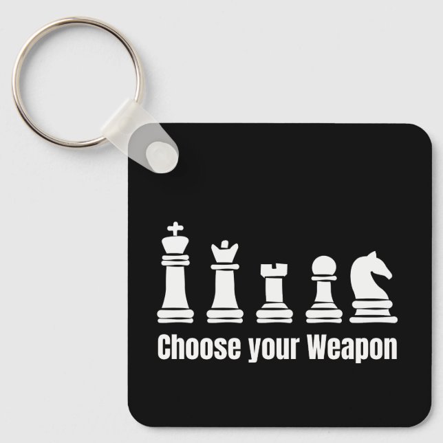 Schachfiguren wählen Sie Ihre Waffe raok BischofsR Schlüsselanhänger (Vorderseite)