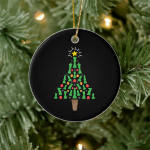 Schachfiguren-Weihnachtsbaum Keramik Ornament