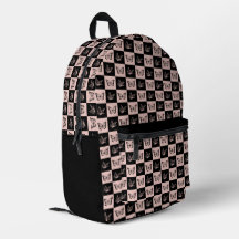 Schachiges rosa und schwarzes Schmetterlingsmuster