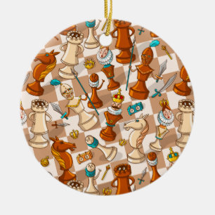 Schachkampf Keramik Ornament