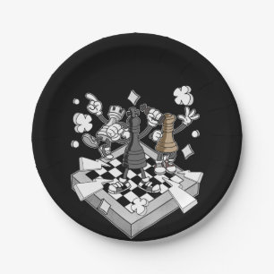 Schachkämpfer Schachmatt Schachspiel Pappteller