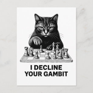 Schachkatze lehnt Ihr Gambit ab Postkarte