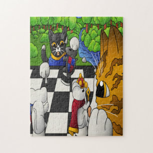 Schachkatzen im Park Puzzle